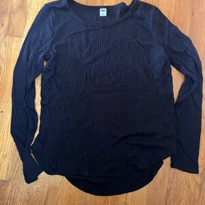 Old Navy Black Ribbed Long Sleeve Top